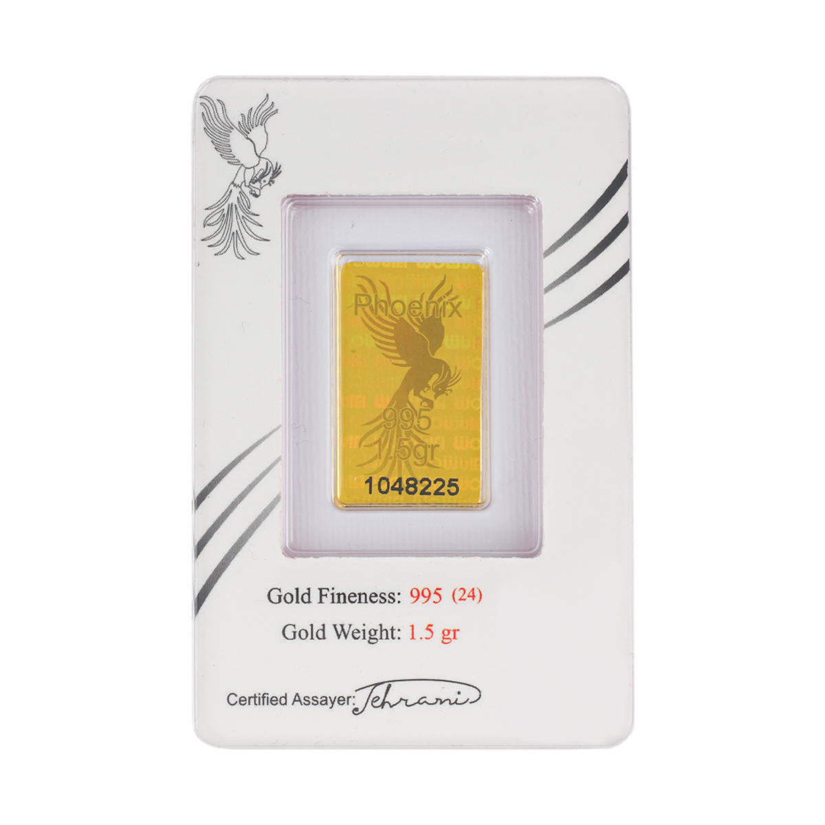 شمش طلا 24 عیار ایرانشمش مدل سیمرغ 1.5 گرم