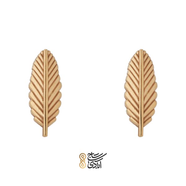 گوشواره میخی طلا برگ طرح 2